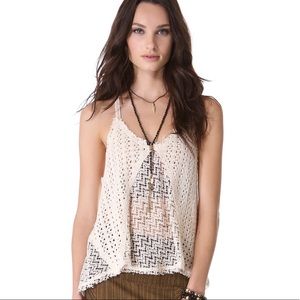 Free People Swing Tank Crochet Knit Racerback